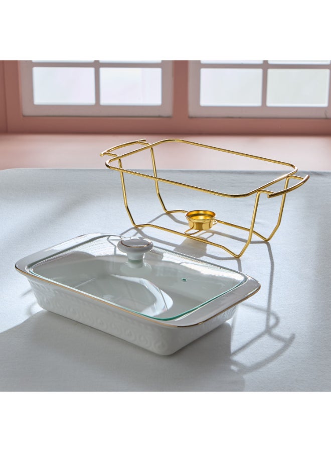 Home Box Noor Luxe Rectangular Casserole with Glass Lid and Rack - 1.6 L - Image 3